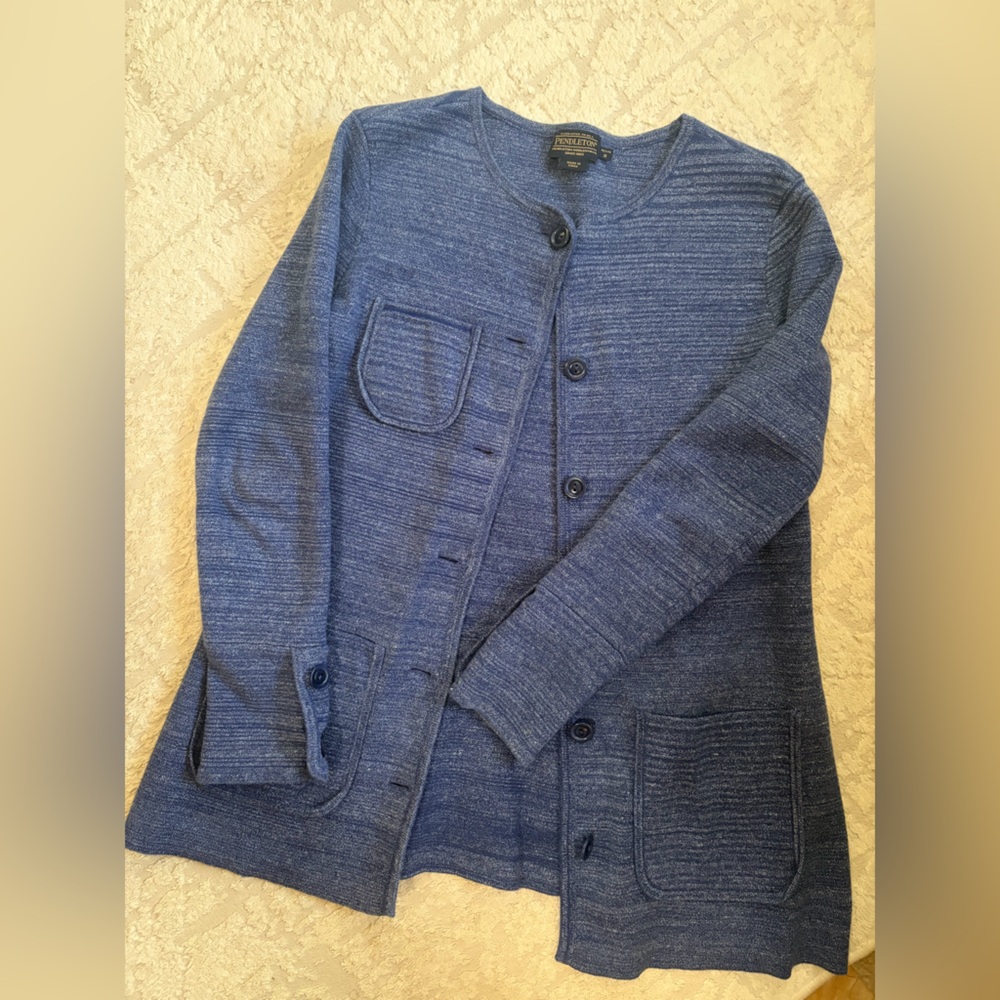 Pendleton Blue 100% Cotton Cardigan